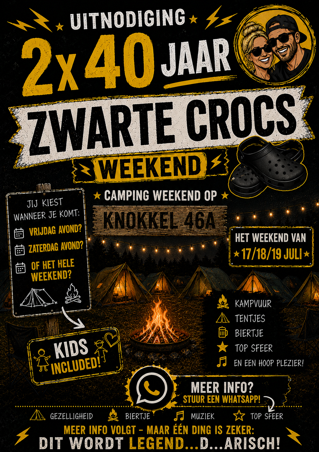 Zwarte Crocs Weekend poster